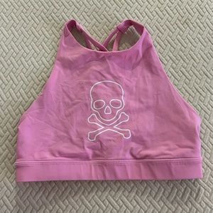 Pink Lululemon x Soul Cycle High Neck Sports Bra